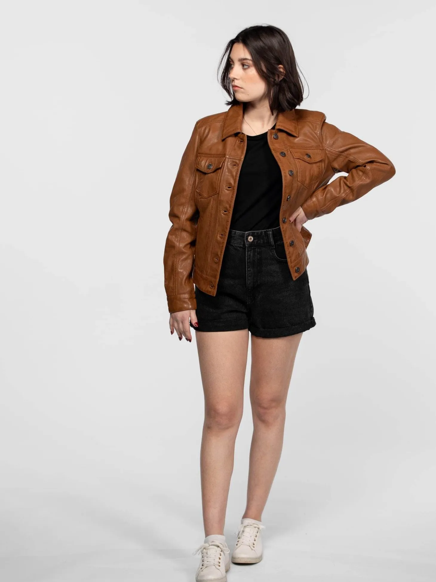 Janila - Blouson cuir femme