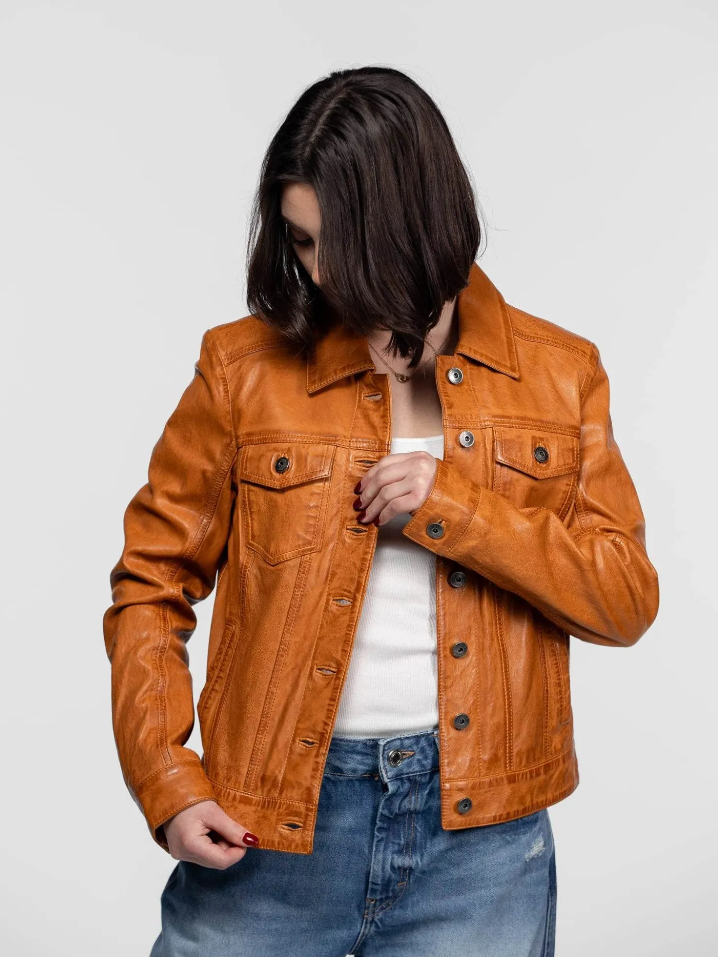 Janila - Blouson cuir femme