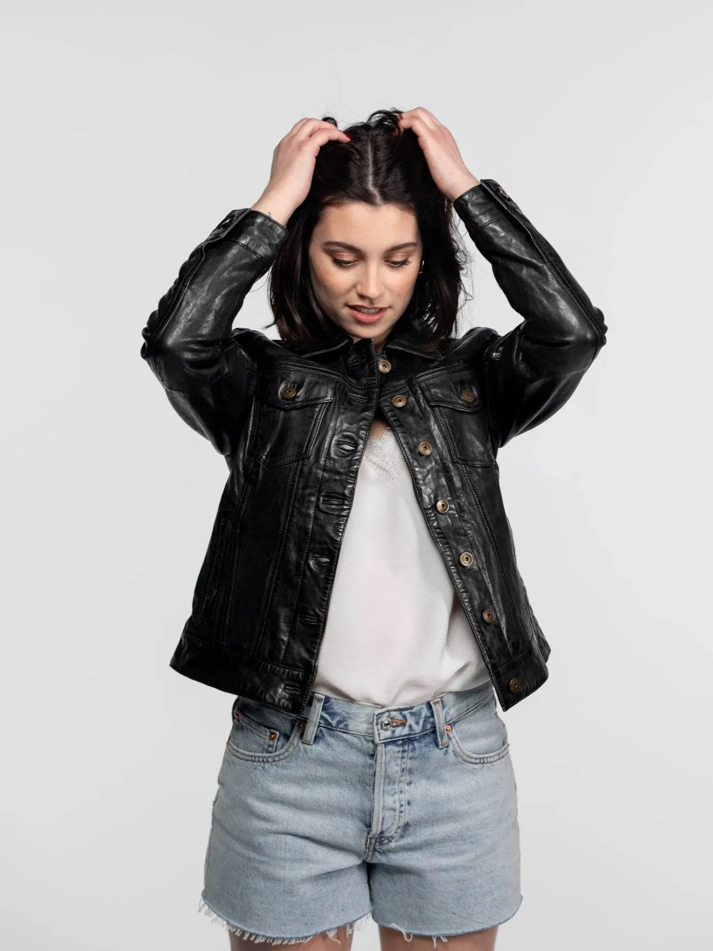 Janila - Blouson cuir femme