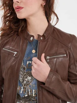 Jolya - Blouson cuir femme