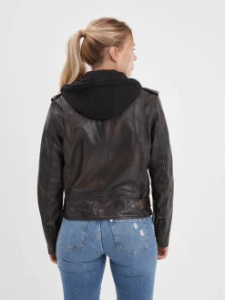 Line - Blouson cuir rock femme