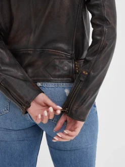Line - Blouson cuir rock femme
