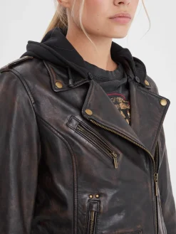 Line - Blouson cuir rock femme