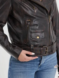 Line - Blouson cuir rock femme