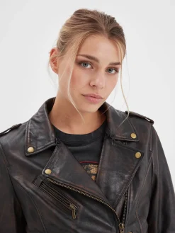 Line - Blouson cuir rock femme