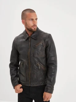 Lovel - Blouson cuir vintage homme
