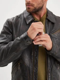 Lovel - Blouson cuir vintage homme