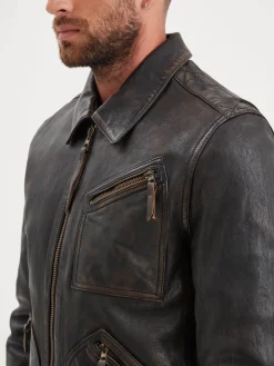 Lovel - Blouson cuir vintage homme