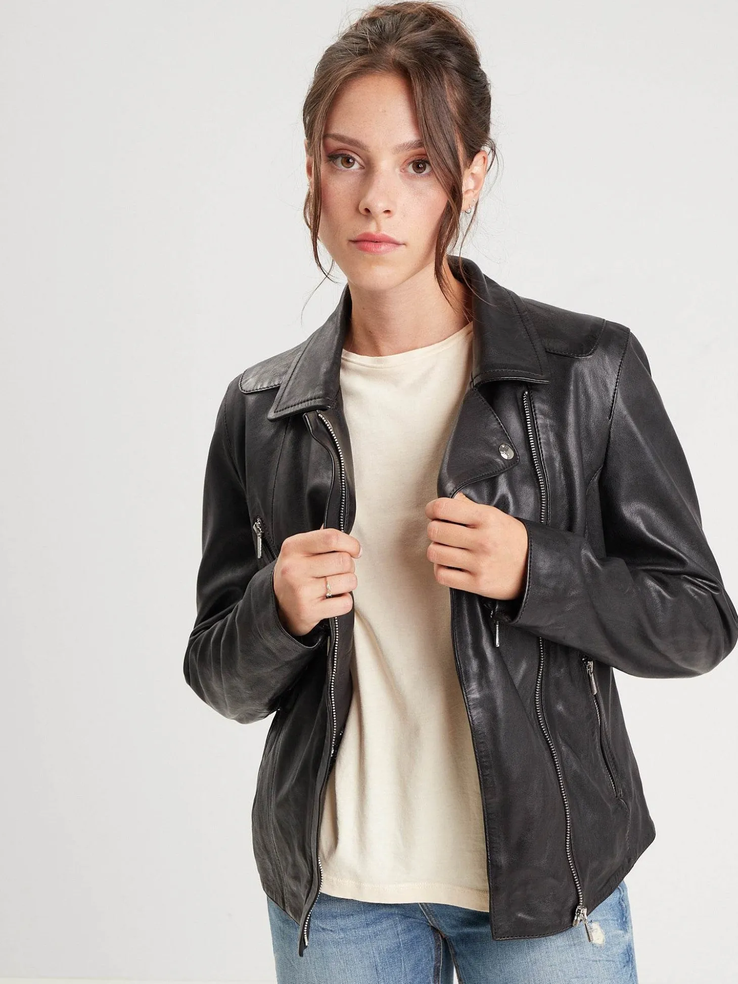 Margaux - Blouson cuir femme