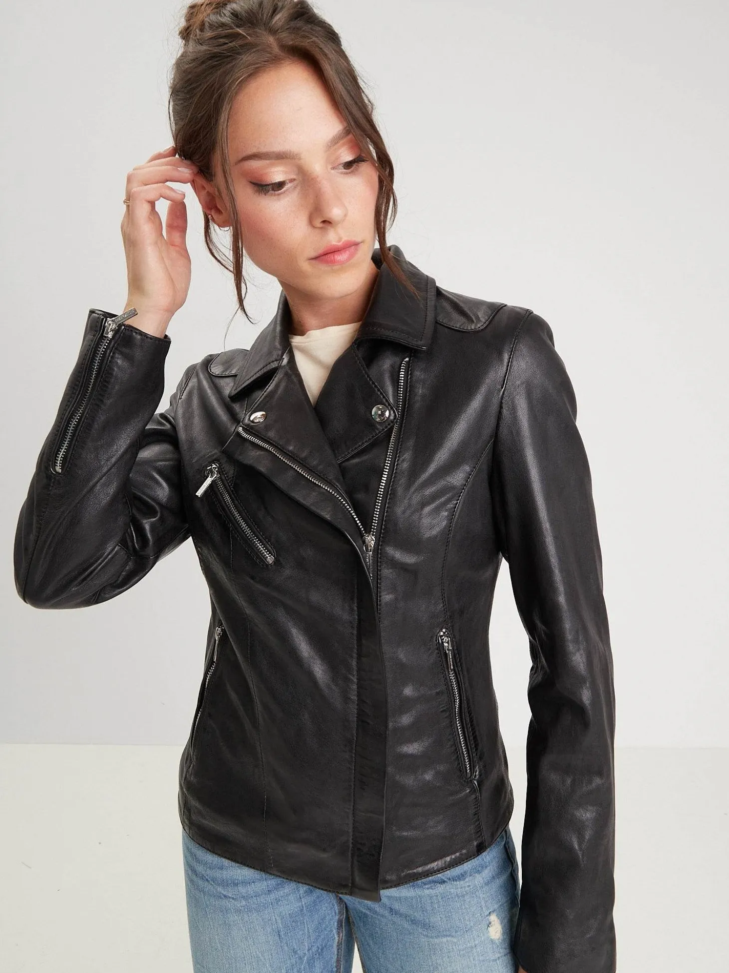 Margaux - Blouson cuir femme