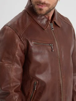 Mick - Blouson cuir rétro homme