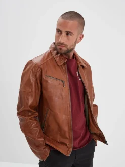 Mick - Blouson cuir rétro homme