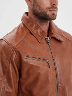 Mick - Blouson cuir rétro homme