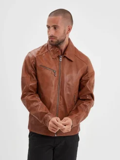Mick - Blouson cuir rétro homme