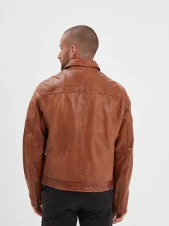 Mick - Blouson cuir rétro homme