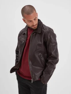 Mick - Blouson cuir rétro homme