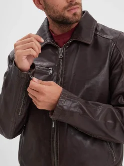 Mick - Blouson cuir rétro homme