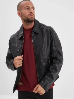 Mick - Blouson cuir rétro homme