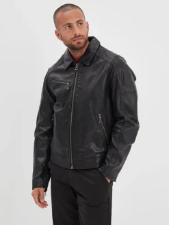 Mick - Blouson cuir rétro homme