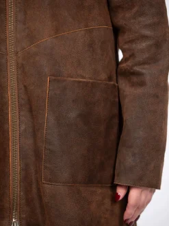 Mohave - Veste cuir capuche femme