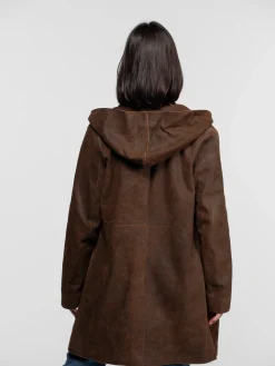 Mohave - Veste cuir capuche femme