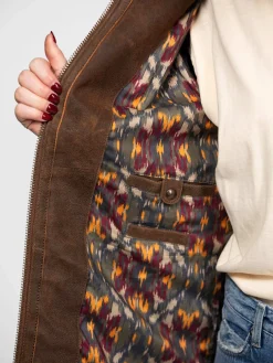 Mohave - Veste cuir capuche femme