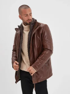 Moose - Veste cuir vintage homme
