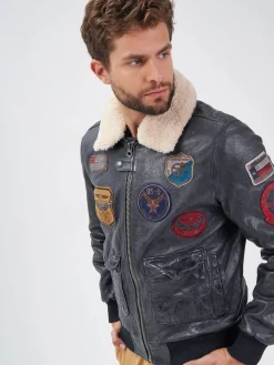 Mythic - Blouson air force cuir homme
