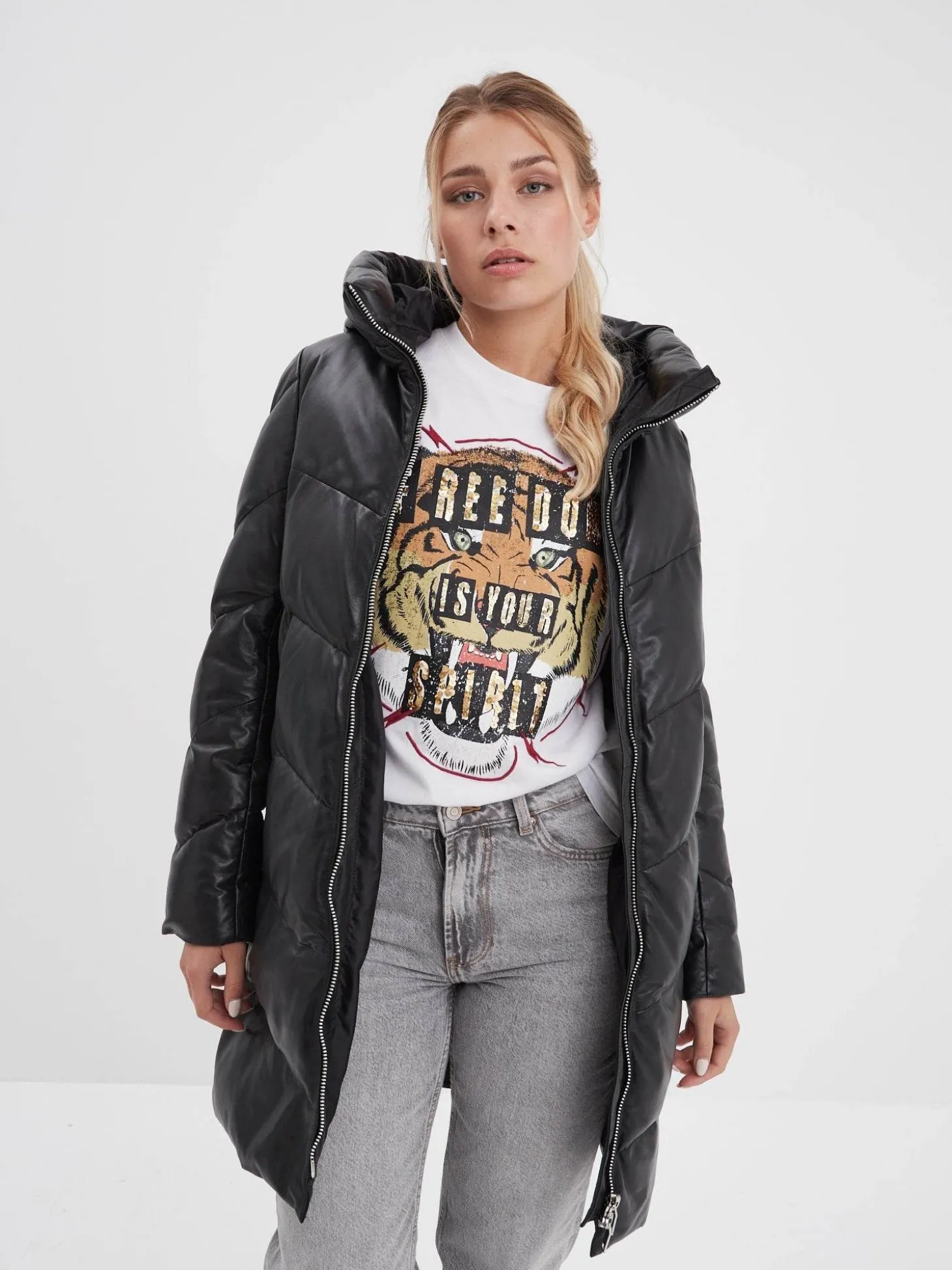 Olgar - Doudoune cuir femme