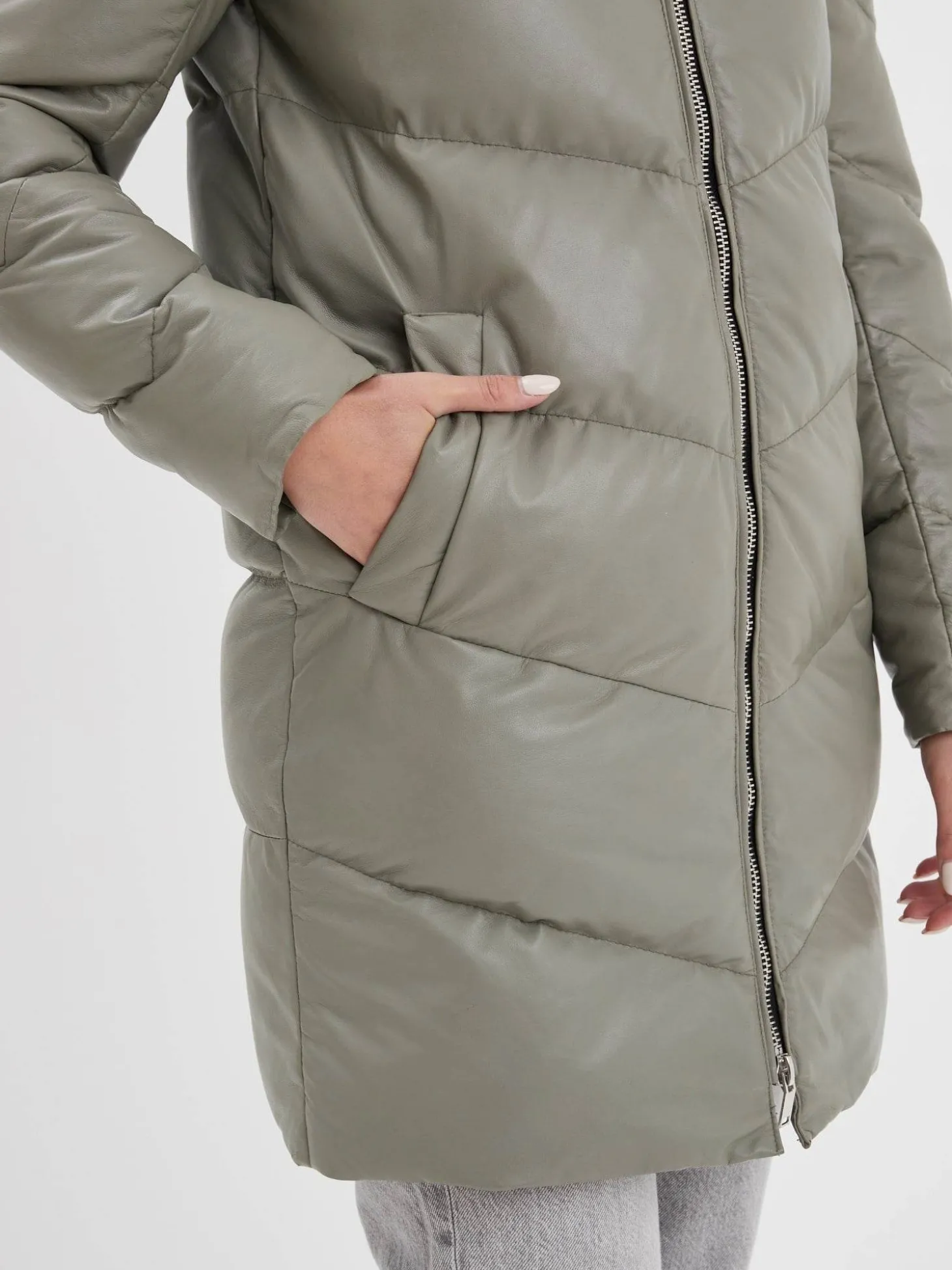 Olgar - Doudoune cuir femme