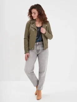 Olympe - Blouson biker cuir femme