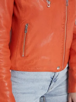 Olympe - Blouson biker cuir femme