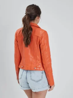 Olympe - Blouson biker cuir femme