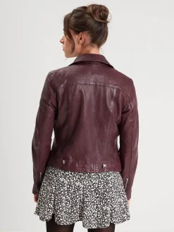 Olympe - Blouson biker cuir femme