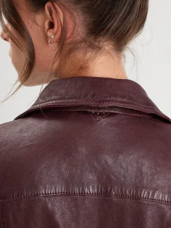 Olympe - Blouson biker cuir femme