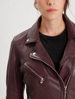 Olympe - Blouson biker cuir femme