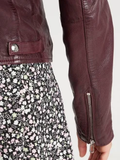Olympe - Blouson biker cuir femme