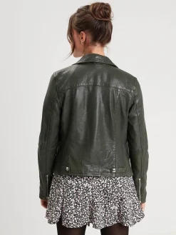 Olympe - Blouson biker cuir femme