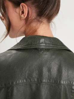 Olympe - Blouson biker cuir femme