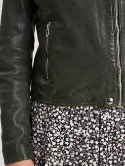 Olympe - Blouson biker cuir femme