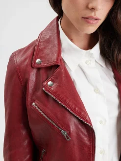 Olympe - Blouson biker cuir femme
