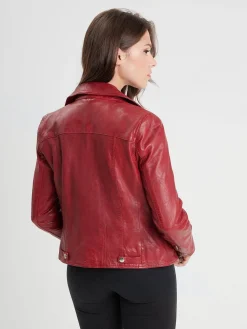 Olympe - Blouson biker cuir femme