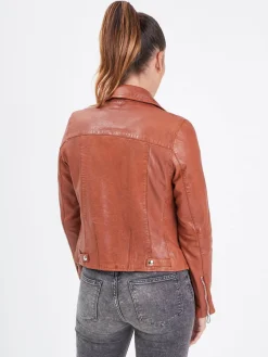 Olympe - Blouson biker cuir femme