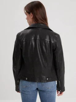Olympe - Blouson biker cuir femme