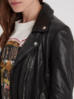 Olympe - Blouson biker cuir femme