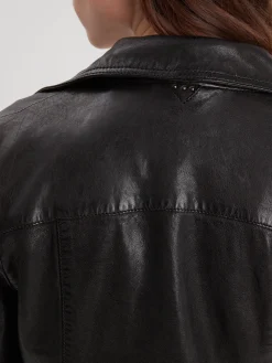 Olympe - Blouson biker cuir femme