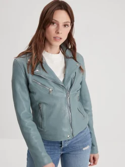Olympe - Blouson biker cuir femme