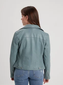 Olympe - Blouson biker cuir femme