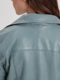 Olympe - Blouson biker cuir femme