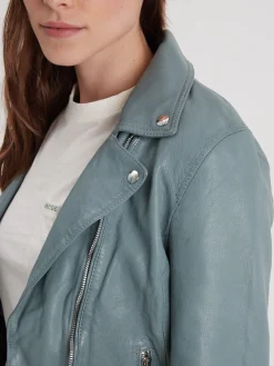 Olympe - Blouson biker cuir femme
